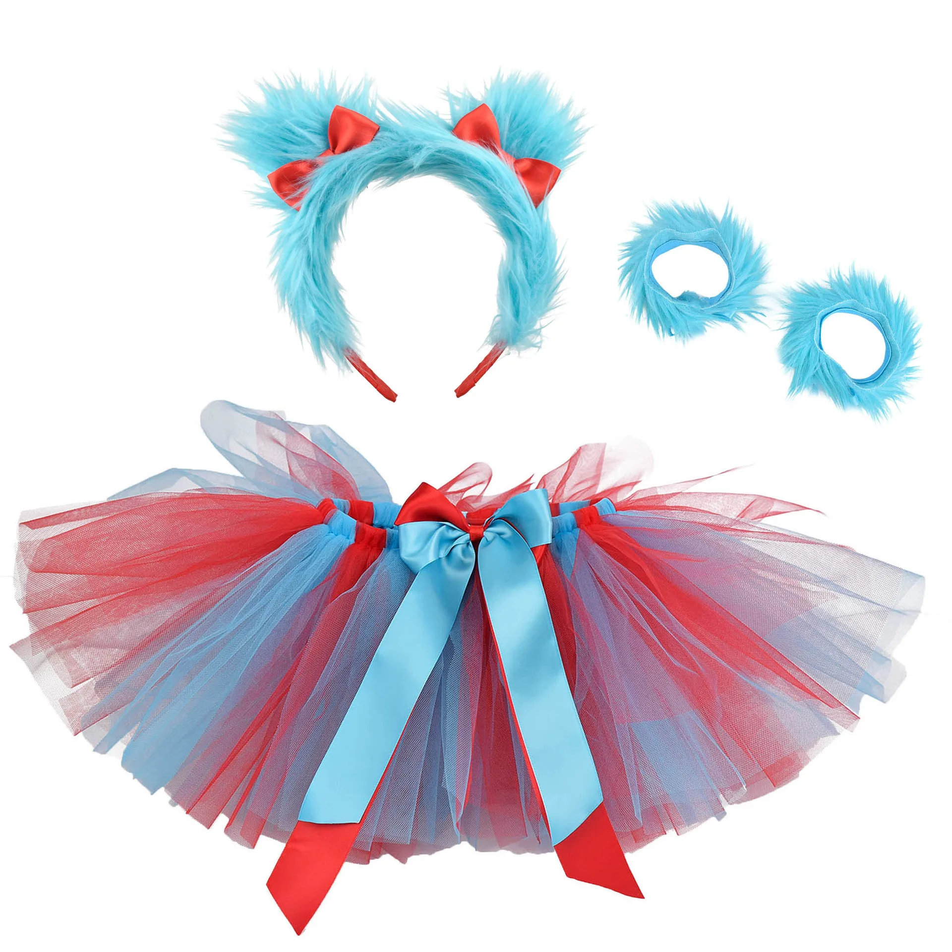 Baby Tutu Skirt - Red Turquoise Thing 1 Thing 2