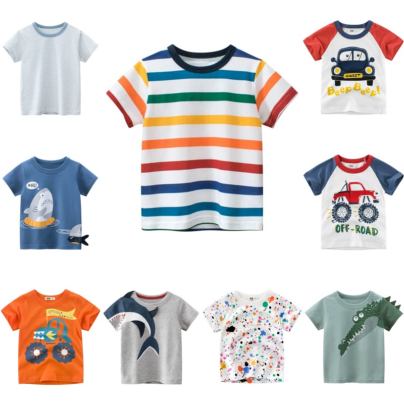 Baby Clothing Korea - 2-9 Years Children Short Sleeve T-shirts