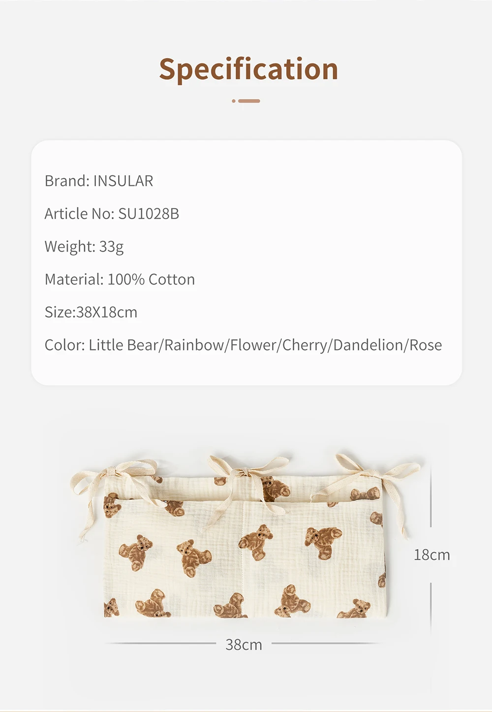 Baby Crib Organizer Cot Caddy  - Baby Clothing For Bed recension och pris