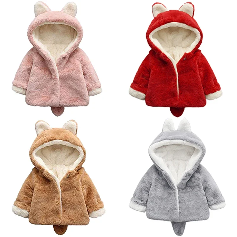 Cute Cat Ears Plush Baby Jacke - Baby Clothing Winter recension och pris