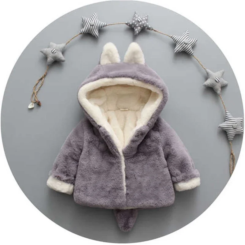 Cute Cat Ears Plush Baby Jacke - Baby Clothing Winter recension och pris