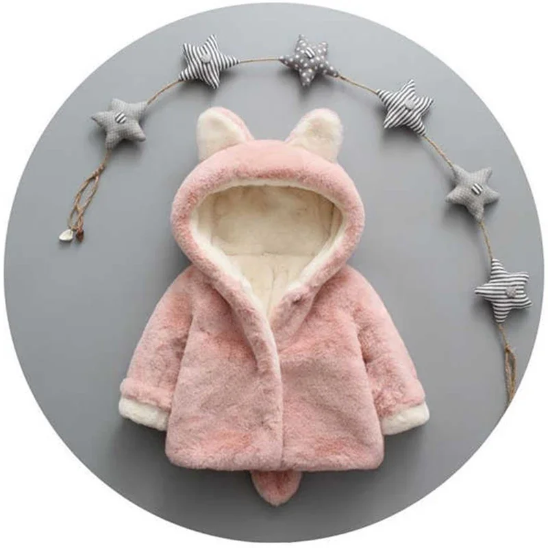 Cute Cat Ears Plush Baby Jacke - Baby Clothing Winter recension och pris