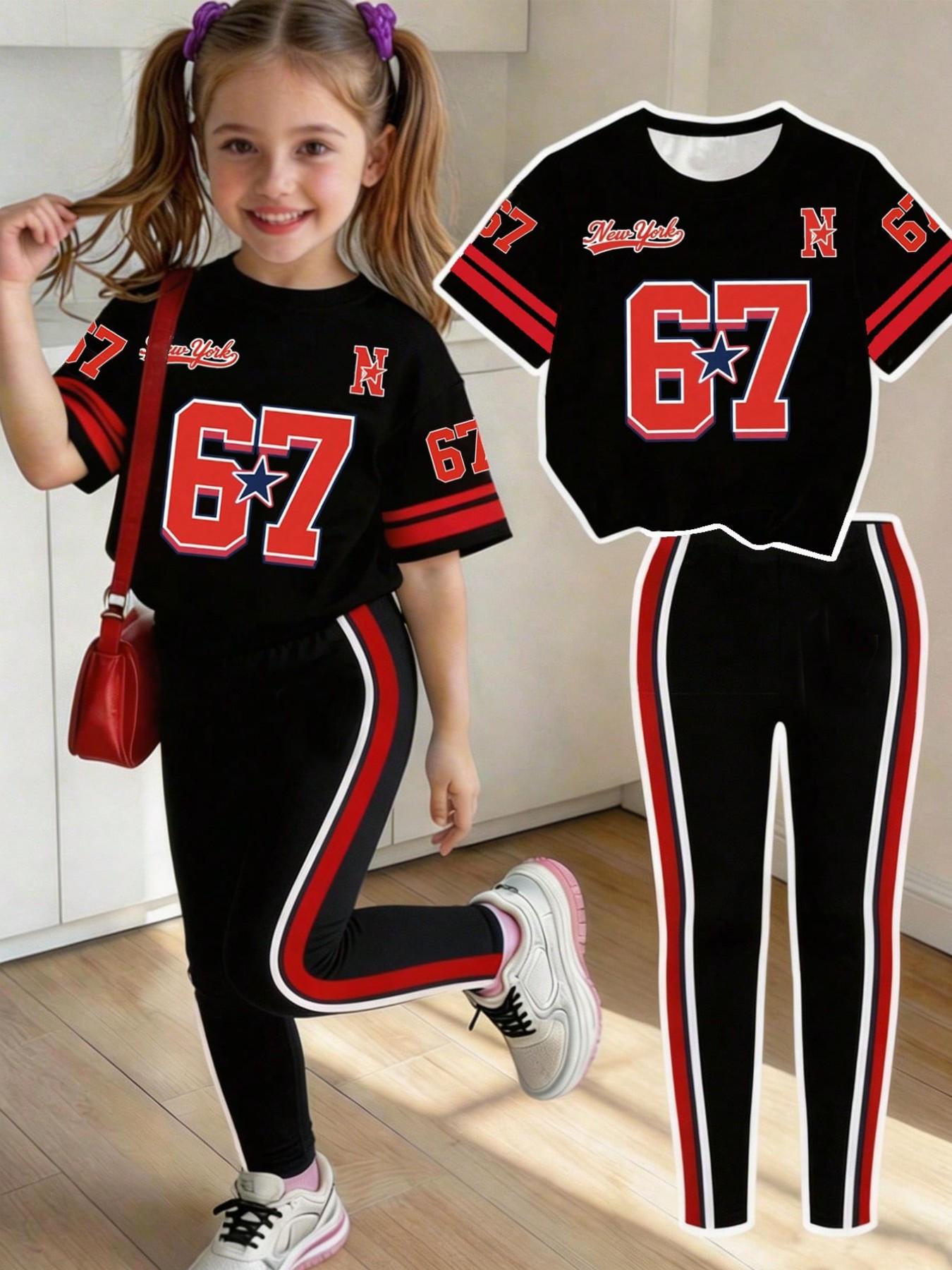 Girls' Summer and Autumn Casua - Toddler Legging Set recension och pris