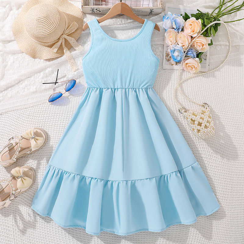 Baby Blue Color Sleeveless Rou - Baby Clothing Korea recension och pris